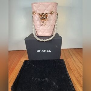 Chanel Blush Pink Quilted Cosmetic Phone Bag GWP